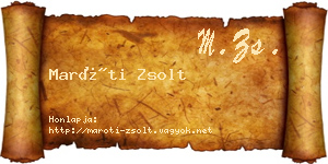 Maróti Zsolt névjegykártya